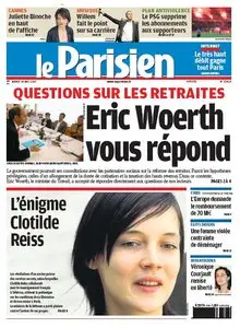 Le Parisien du Mardi 18 mai 2010 + Cahier Paris