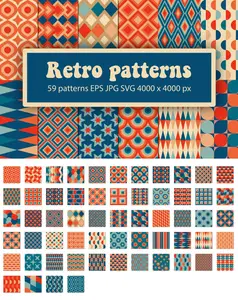 EE - Vintage retro seamless patterns pack 9UK3EFA