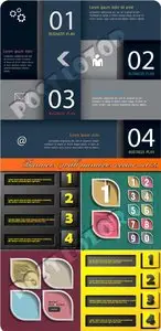 Banners with numbers vector set 23