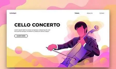 Cello Music - Banner & Landing Page