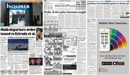 Philippine Daily Inquirer – June 17, 2014