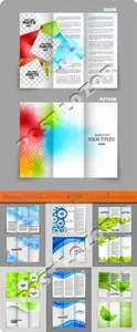 Business flyer brochure vector set - Tri fold business brochure vector set 33