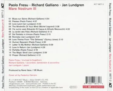 Paolo Fresu, Richard Galliano & Jan Lundgren - Mare Nostrum III (2019) {ACT}