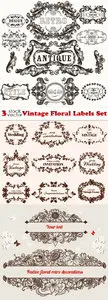 Vectors - Vintage Floral Labels Set