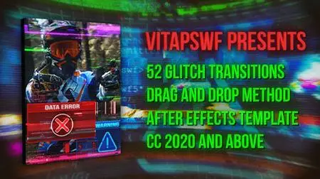 52 Drag and Drop Glitch Transitions 36020363