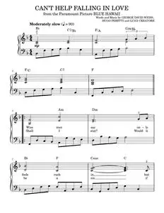 Can't Help Falling In Love - Elvis Presley, UB40 (Easy Piano)