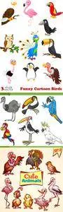 Vectors - Funny Cartoon Birds