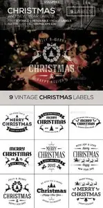 GraphicRiver Christmas & New Year Vintage Labels