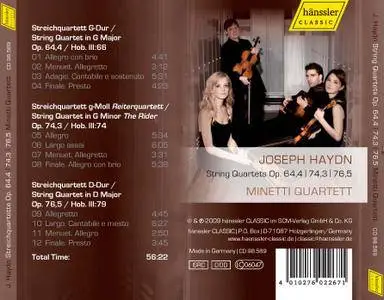 Minetti Quartett - Joseph Haydn: String Quartets Opp. 64/4; 74/3; 76/5 (2009)