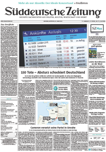 Süddeutsche Zeitung vom Mittwoch, 25. März 2015