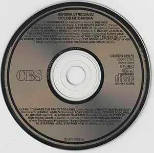 Barbra Streisand - Color Me Barbra (1971, 198_, CBS # CDCBS 62675) [Early 80's "black rim" CBS, pressed in Japan]
