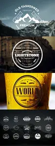 PSD - 15 Vintage Logos and Badges Vol 9