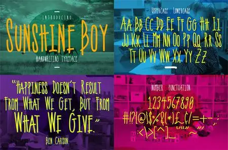 Sunshine Boy - Fun Handwriting All Caps Typeface