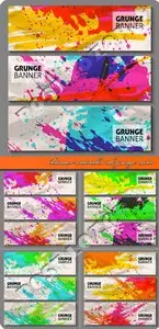 Banner watercolor ink grunge vector