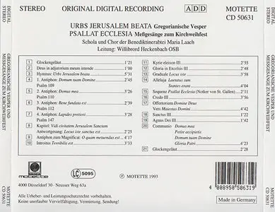 Urbs Jerusalem Beata - Gregorianische Vesper und Messgesänge zum Kirchweihfest (1975, CD reissue 1993) [RE-UP]