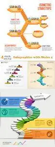 Vectors - Infographics with Stairs 4