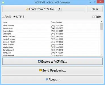 VovSoft CSV to VCF Converter 2.1.0 Multilingual + Portable