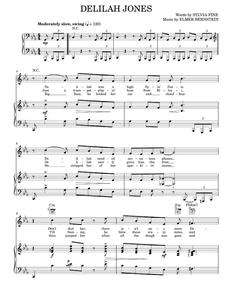 Delilah Jones - Elmer Bernstein, Sylvia Fine (Piano-Vocal-Guitar)