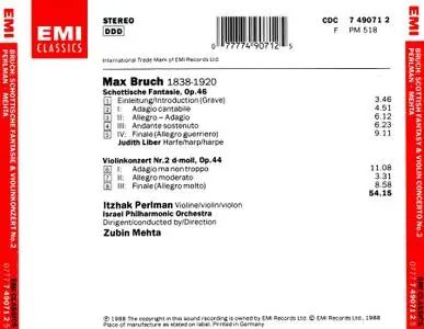 Itzhak Perlman, Zubin Mehta, Israel Philharmonic Orchestra - Max Bruch: Violinkonzert Nr.2, Schottische Fantasie (1988)