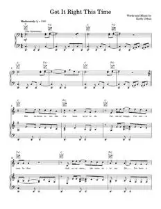 Got it right this time - Keith Urban (Piano-Vocal-Guitar)