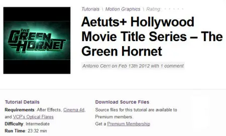 AE Tuts+ Hollywood Movie Title Series – The Green Hornet