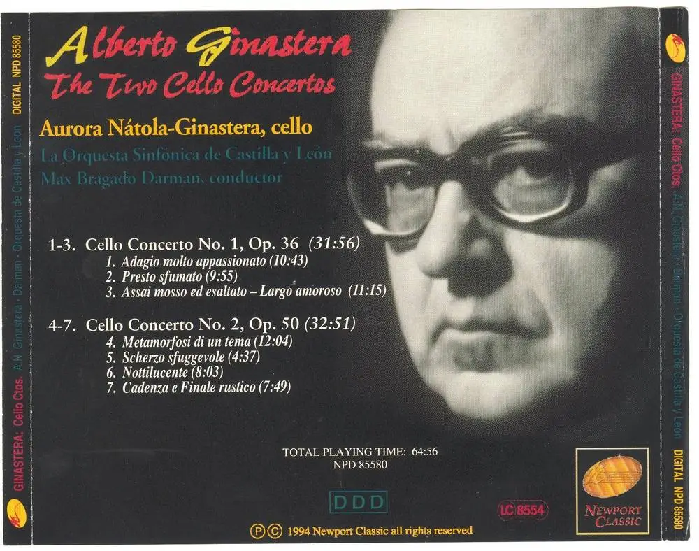Aurora Nátola-Ginastera - Alberto Ginastera: Cello Concertos Nos. 1 & 2 (2009)