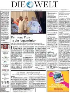 Die Welt vom Donnerstag, 14. März 2013
