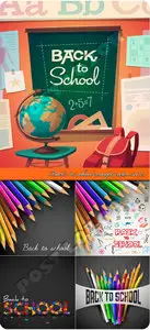Back to school concept vector set 24