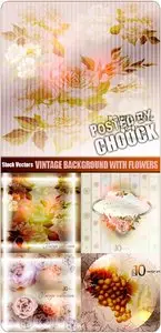 Vintage background with flowers - Stock Vector