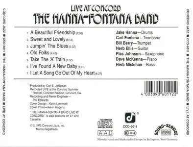 The Hanna-Fontana Band - Live At Concord (1975) {Concord Jazz CCD-6011 rel 1988}