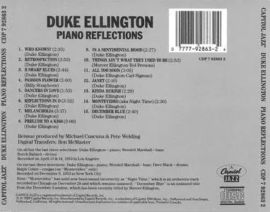 Duke Ellington - Piano Reflections (1972) {1989 Capitol Jazz}