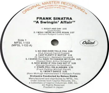 Frank Sinatra: a Swingin' Affair! (Japan MFSL Limited Edition 200 Gram Pressing - 24/96)