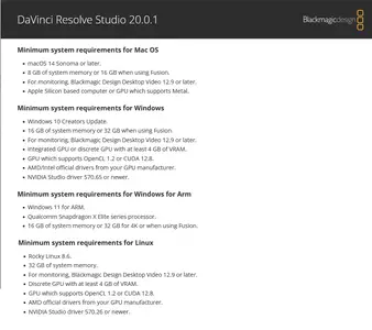 Blackmagic Design DaVinci Resolve Studio 20.0.1 macOs