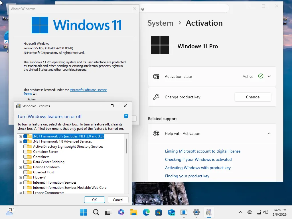 Windows 11 Pro 25H2 Build 26200.8328 (No TPM Required) Preactivated Multilingual