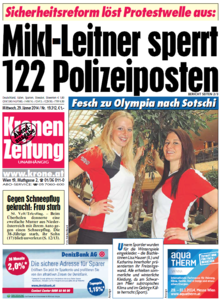 Kronen Zeitung, 29. Januar 2014