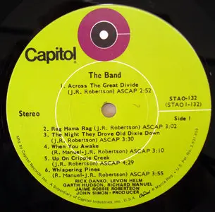 The Band [Green label Capitol, US First Pressing, Mastered By Robert Ludwig ] 24-bit/96 kHz Vinyl Rip 