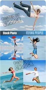 Flying people - Stock Photo