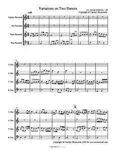 Variations on Two Dances, SATB Recorders