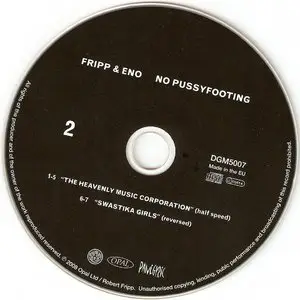 Robert Fripp & Brian Eno - No Pussyfooting (1973) {2CD Set, Discipline Global Mobile DGM5007 rel 2008}