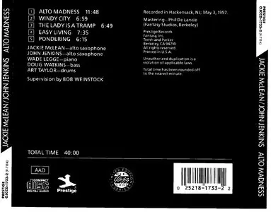 Jackie McLean & John Jenkins - Alto Madness (1957) [Remastered 1991]