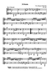 MozartWA - 12 Duets (No. 6: Menuetto)