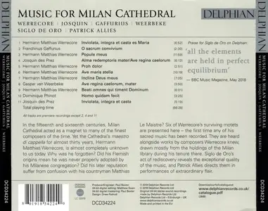 Patrick Allies, Siglo de Oro - Music for Milan Cathedral: Werrecore, Josquin, Gaffurius, Weerbeke (2019)