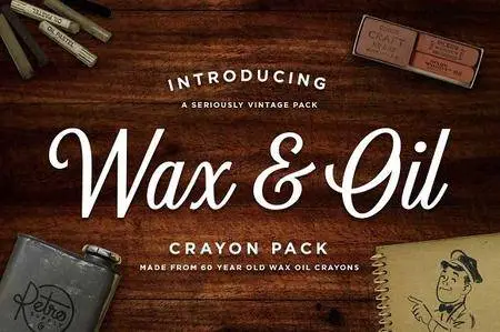 CreativeMarket - Wax & Oil Crayon Vector Brushes