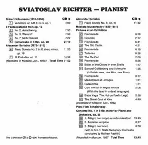 Sviatoslav Richter in the 1950s Vol. II · Schumann·Scriabin·Mussorgsky & Tchaikovsky [Re-up + new rip]