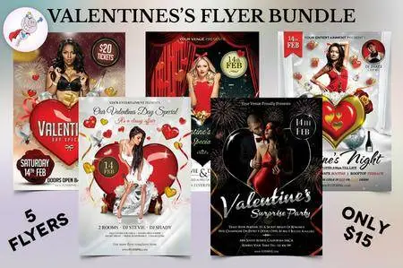 CreativeMarket - Valentine's Flyer Bundle