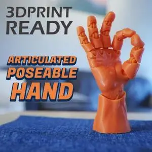 Articuled poseable hand  3D Print Model