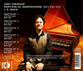 Jory Vinikour - Johann Sebastian Bach: Partitas BWV 825-830 (2016)