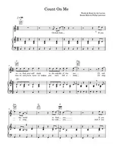 Count on me - Bruno Mars (Piano-Vocal-Guitar (Piano Accompaniment))