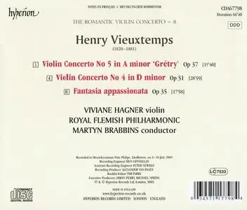 Viviane Hagner, Martyn Brabbins - The Romantic Violin Concerto 8: Henry Vieuxtemps: Violin Concertos Nos 4 & 5 (2010)