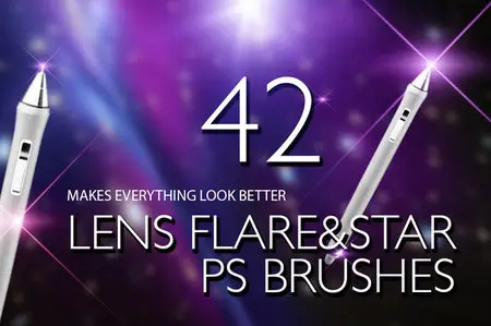 CreativeMarket - Lens Flare & Stars Photoshop Brushes
